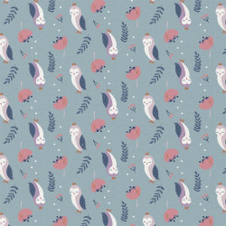 Printed Cotton PLUMNI Blue / Pink